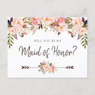 Cartes Pour Fêtes Annuelles Floral rougissent la volonté chic de Boho que vous