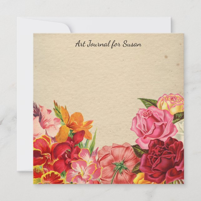 Cartes Pour Fêtes Annuelles Floral Scrapbook Art Journal Valentine's Day Paper (Devant)