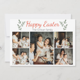 Cartes Pour Fêtes Annuelles Floral Simple élégant Joyeux Pâques famille 5 phot