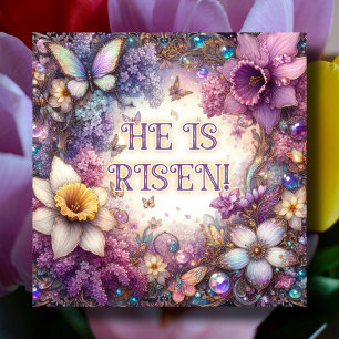 Cartes Pour Fêtes Annuelles Floral Violet Il Est Risqué Papillons Pâques