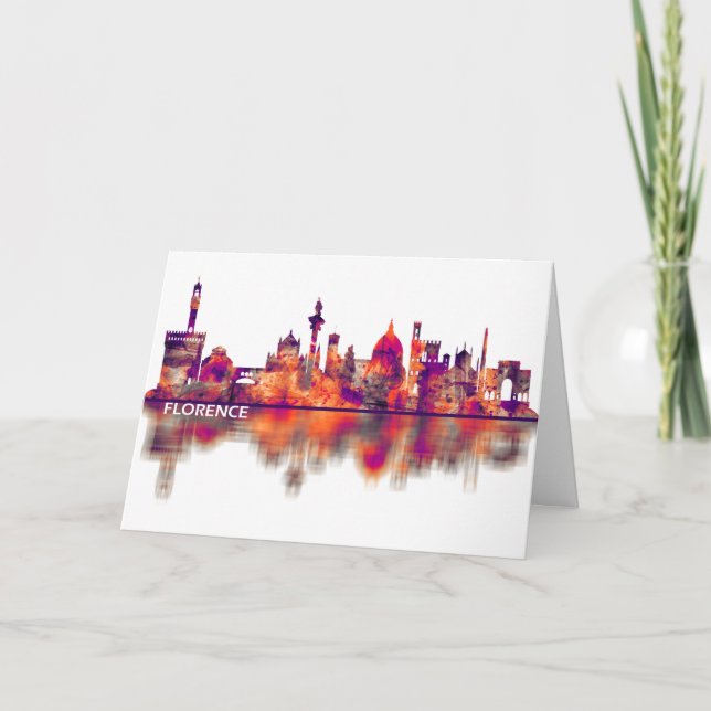 Cartes Pour Fêtes Annuelles Florence Italie Skyline (Devant)