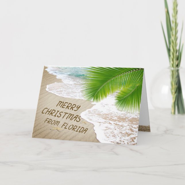 Cartes Pour Fêtes Annuelles Floride Joyeux voeux de Noël (Devant)
