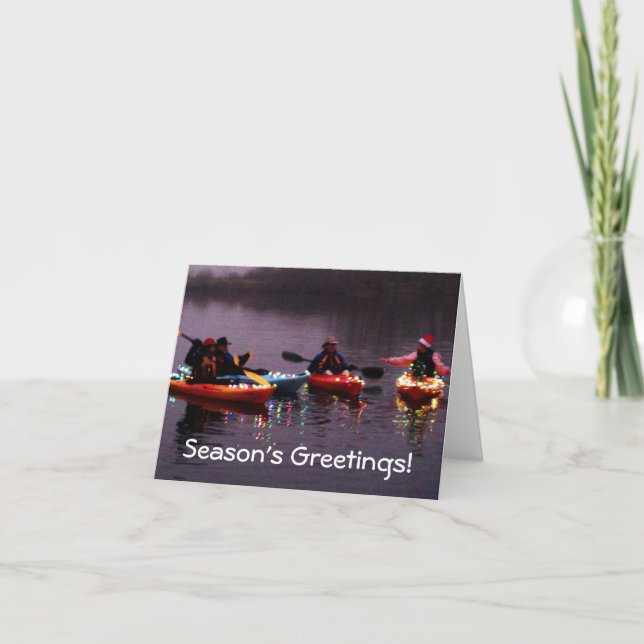 Cartes Pour Fêtes Annuelles Flotille de kayak des lumières ! (Devant)