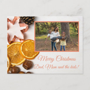 Cartes Pour Fêtes Annuelles Fluge de neige cônes de pin fruit Famille Photo No