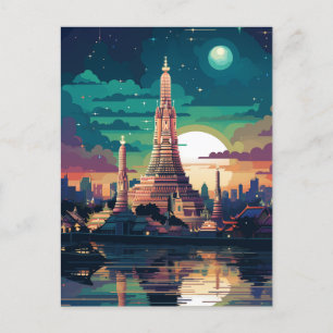 Cartes Pour Fêtes Annuelles Flux futuriste de Wat Arun, Bangkok