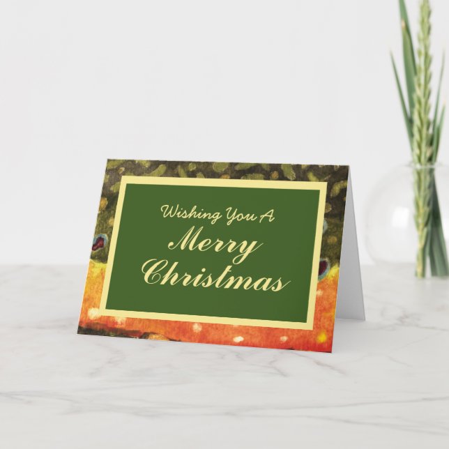 Cartes Pour Fêtes Annuelles Fly Fishing Brown Truite Noël (Devant)