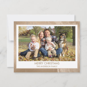 Cartes Pour Fêtes Annuelles Foil or moderne Joyeux Noël Famille Photo