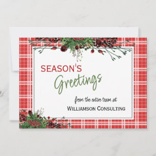 Cartes Pour Fêtes Annuelles Foliage botanique des baies rouges sur mesure Gree