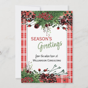 Cartes Pour Fêtes Annuelles Foliage botanique des baies rouges sur mesure Gree