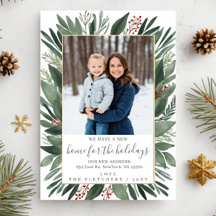 Cartes Pour Fêtes Annuelles Foliage d'hiver Nouvelle maison pour les vacances 