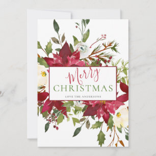 Cartes Pour Fêtes Annuelles Foliage Joyeux Noël Typographie Photo