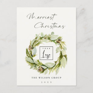 Cartes Pour Fêtes Annuelles Folio Wreath Winter Merriest Christmas Logo