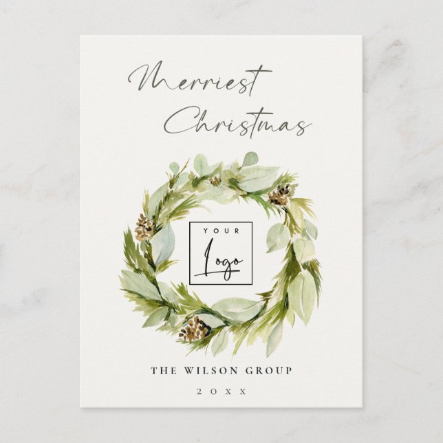 Cartes Pour Fêtes Annuelles Folio Wreath Winter Merriest Christmas Logo (Devant)