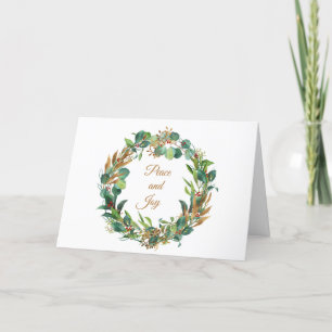 Cartes Pour Fêtes Annuelles Foliole d'hiver Wreath d'aquarelle avec baies
