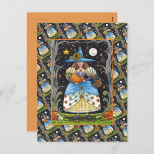 CARTES POUR FÊTES ANNUELLES FOLK ART WITTER EN BOIS ÉFFRAYANTS, CHAT NOIR & OW