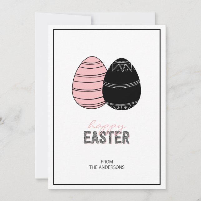 Cartes Pour Fêtes Annuelles Folk Happy Eggs Card (Devant)