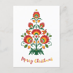 Cartes Pour Fêtes Annuelles 🎄 folklore de Noël [rouge, jaune] blanc