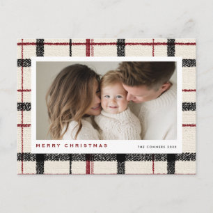 Cartes Pour Fêtes Annuelles Fond tartan à carreaux de Noël joyeux