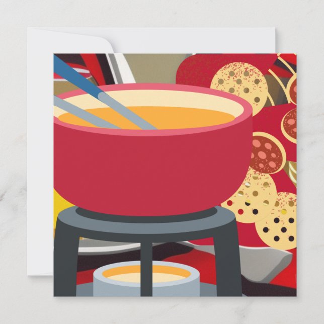 Cartes Pour Fêtes Annuelles Fondue de fromage (Devant)