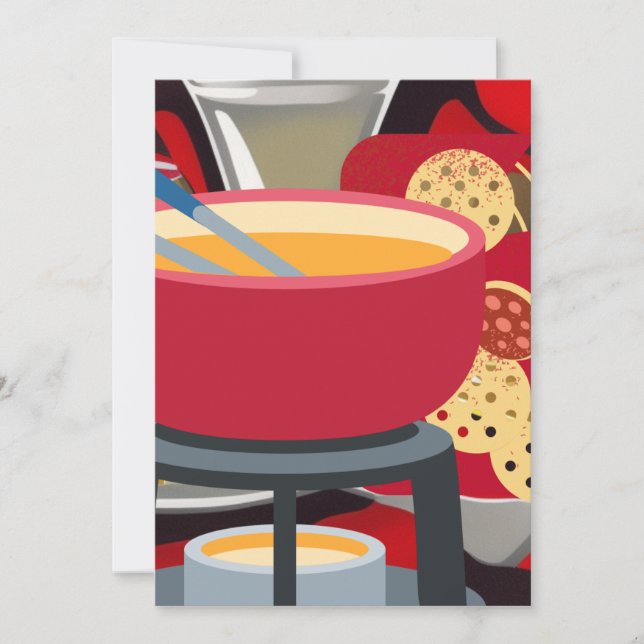 Cartes Pour Fêtes Annuelles Fondue de fromage (Devant)