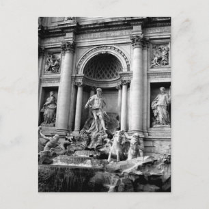 Cartes Pour Fêtes Annuelles Fontaine de Trevi noir blanc Rome photographie de 