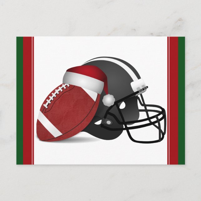 Cartes Pour Fêtes Annuelles Football De Noël Et Casque (Devant)