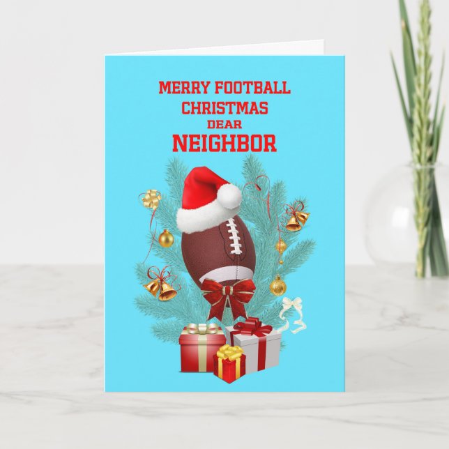 Cartes Pour Fêtes Annuelles Football de Noël voisin (Devant)