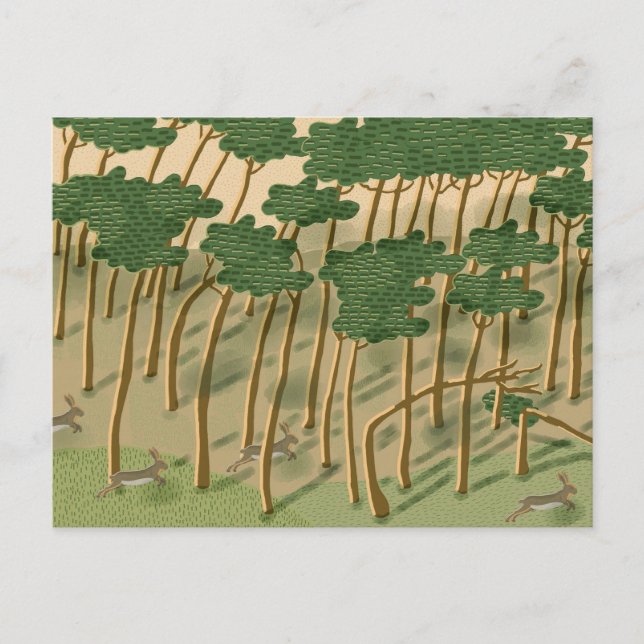 Cartes Pour Fêtes Annuelles Forêt à main (Devant)
