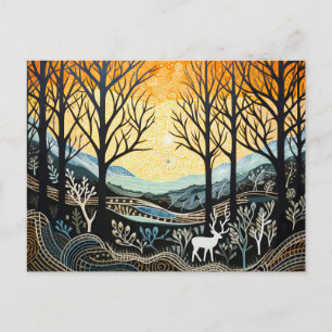 Cartes Pour Fêtes Annuelles Forêt Abstraite, Impressions saisonnières Noël