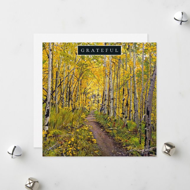 Cartes Pour Fêtes Annuelles Forêt d'Aspen (Devant/Arrière en situation)