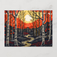 Forêt d'automne avec pic