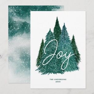 Cartes Pour Fêtes Annuelles Forêt de Noël de joie d'hiver   Arbre de pin à l'a