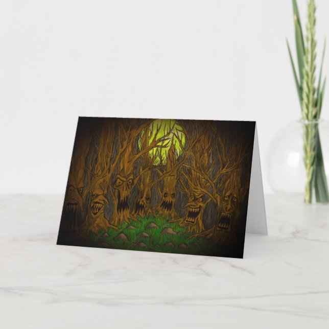 Cartes Pour Fêtes Annuelles Forêt d'Halloween (Devant)