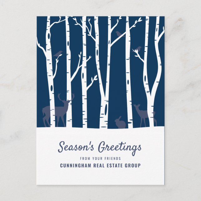 Cartes Pour Fêtes Annuelles Forêt d'hiver moderne | Bonnes Fêtes (Devant)