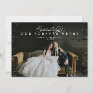 Cartes Pour Fêtes Annuelles Forever joyeux élégant photo jeune mariée