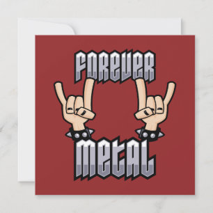 Cartes Pour Fêtes Annuelles Forever Métal Lourd Métal Diable Cornes Signes mai