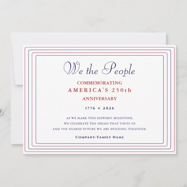 Cartes Pour Fêtes Annuelles Formal We the People America 250 Semiquincentennia (Devant)