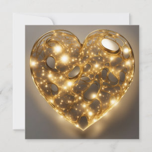 Cartes Pour Fêtes Annuelles Forme de coeur de Twinkle Lights