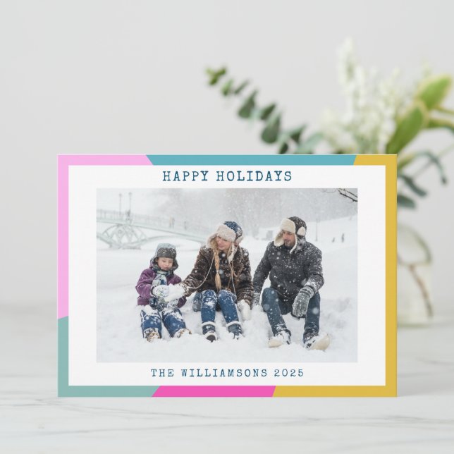 Cartes Pour Fêtes Annuelles Formes d'éclatement de soleil géométrique brillant (Debout devant)