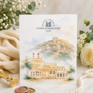 Cartes Pour Fêtes Annuelles Fort de Gowalkonda, Inde Paysage architectural