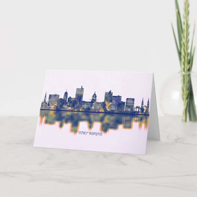 Cartes Pour Fêtes Annuelles Fort Wayne Skyline (Devant)