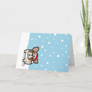 Cartes Pour Fêtes Annuelles Foule de moelle neigeuse française