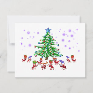Cartes Pour Fêtes Annuelles Fourmi-ticipation de Noël