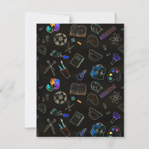 Cartes Pour Fêtes Annuelles Fournitures scolaires motifs, école