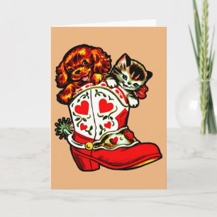 Cartes Pour Fêtes Annuelles Fourrure bébé dans une valentine de démarrage