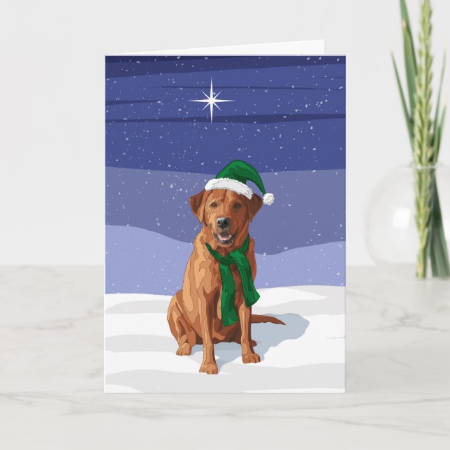 Cartes Pour Fêtes Annuelles Fox Red Labrador Retriever Chien de Noël (Devant)