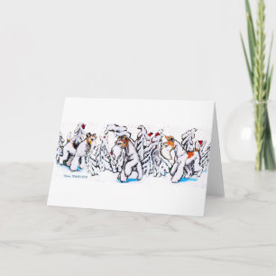 Cartes Pour Fêtes Annuelles Fox Terrier de fil d'hiver