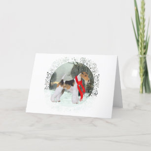 Cartes Pour Fêtes Annuelles Fox Terrier hiver
