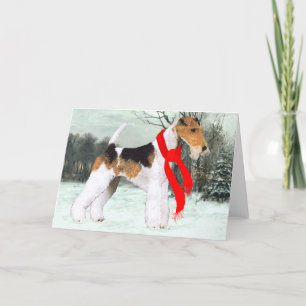 Cartes Pour Fêtes Annuelles Fox Terrier hiver