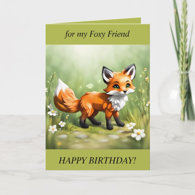 Cartes Pour Fêtes Annuelles Foxy Friend Birthday Card (Devant)